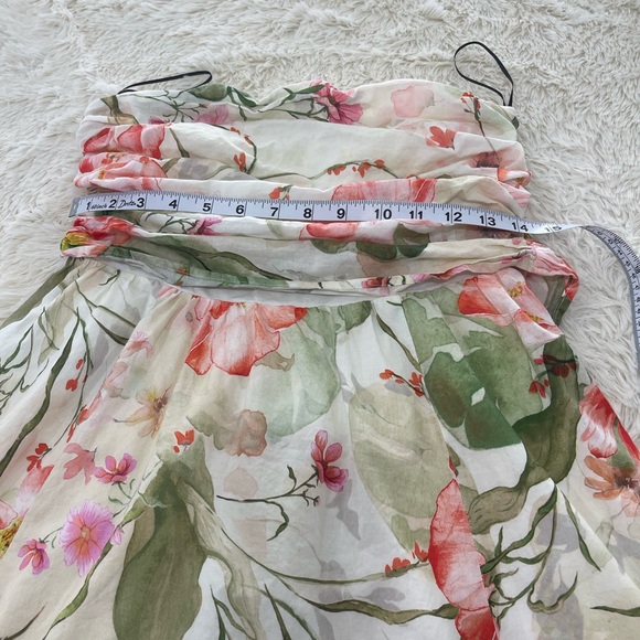 H&M Strapless Floral Dress in Green and Pink - Picture 3 of 7